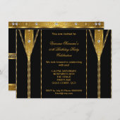 Fabulous 50 Elegant Zipper Diamond Gem Gold Black Kaart (Voorkant / Achterkant)