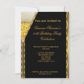 Fabulous 50 Elegant Zipper Gold Beer Drink 2 Kaart (Achterkant)