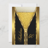 Fabulous 50 Elegant Zipper Gold Beer Drink 2 Kaart (Voorkant)