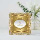Fabulous 50 Elite Elegant Gold Silver Birthday Kaart (Staand voorkant)