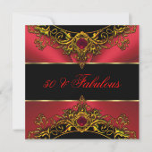 Fabulous 50 Elite Red Black Gold-dag Kaart (Voorkant)