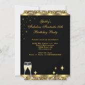Fabulous 50 Fantastic Birthday Party Gold Black 2 Kaart (Achterkant)