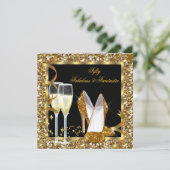 Fabulous 50 Fantastic Black Gold-feest Kaart (Staand voorkant)