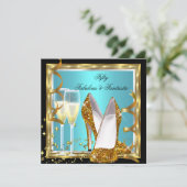 Fabulous 50 Fantastic Blauwgroen White Gold Birthd Kaart (Staand voorkant)