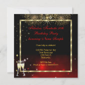 Fabulous 50 Fantastic Festive Red Gold Party Kaart (Achterkant)