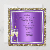 Fabulous 50 Fantastic Paars Gold Birthday Party Kaart (Achterkant)