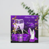 Fabulous 50 Fantastic Paars High Heels Glitter Kaart (Staand voorkant)