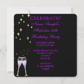 Fabulous 50 Fantastic Paarse High Heels Champagne Kaart (Achterkant)