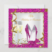 Fabulous 50 Fantastic Pink White Gold Birthday Kaart (Voorkant)