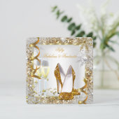 Fabulous 50 Fantastic White Gold Birthday Party Kaart (Staand voorkant)