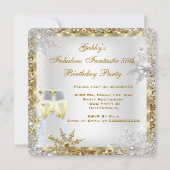 Fabulous 50 Fantastic White Gold Birthday Party Kaart (Achterkant)