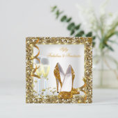 Fabulous 50 Fantastic White Gold Birthday Party Kaart (Staand voorkant)