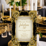 Fabulous 50 Foto: Black beige Golden Pearl Party Kaart<br><div class="desc">Foto: Elite Black koffiebeige Golden 50th Birthday Party Gold, White Elegant and Invitation. Elegant perenkant demask lijst. Elke ouderdag. Pas je aan met je eigen details en leeftijd. Sjabloon voor elke geboortedag, zoet 16, 16th, Quinceanera 15th, 18th, 20th, 21th, 30th, 40th, 50th, 60th, 70th, 80th, 90, 100th, een geweldig product...</div>