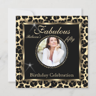 Fabulous 50 Foto Black Bronze Leopard Birthday Kaart