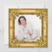 Fabulous 50 Foto Gold Black Diamond jarig Kaart (Achterkant)