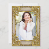 Fabulous 50 Fotobeige Golden Pearl jarig Kaart (Achterkant)