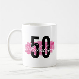 Fabulous 50 Girly Pink Waterverf Koffiemok