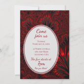 Fabulous 50 Glamoureus Shiny Red Fractal Birthday Kaart (Achterkant)