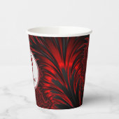 Fabulous 50 Glamoureus Shiny Red Fractal Birthday Papieren Bekers (Links)