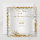 Fabulous 50 Glitter Gold Birthday Party Kaart (Achterkant)