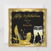 Fabulous 50 Gold Champagne High Heels 2 Kaart (Voorkant)