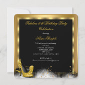 Fabulous 50 Gold Champagne High Heels Birthday Kaart (Achterkant)