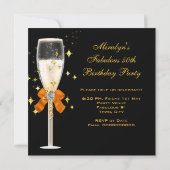 Fabulous 50 Gold Oranje Birthday Party Kaart (Achterkant)