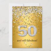 Fabulous 50 Gold Silver Streamers 50th Birthday Kaart (Voorkant)