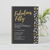 Fabulous 50 Golden Modern Vrouw 50ste verjaardag Kaart (Staand voorkant)