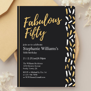 Fabulous 50 Golden Modern Vrouw 50ste verjaardag Kaart