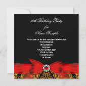 Fabulous 50 Jewel Red Black 50th Birthday Party Kaart (Achterkant)