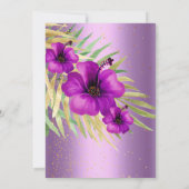 Fabulous 50 Lila paarse Hibiscus floral party Kaart (Achterkant)