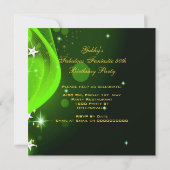 Fabulous 50 Lime Green Gold Heels Birthday Party Kaart (Achterkant)