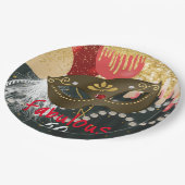 Fabulous 50 Masquerade Bronzen Masker & Parels Papieren Bordje (Gekanteld)