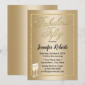 Fabulous 50 Modern Gold Calligraphy 50 september Kaart (Voorkant / Achterkant)