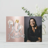 Fabulous 50 Modern Roos Gold Queen 50th Birthday Kaart (Staand voorkant)