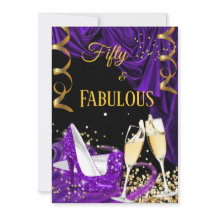 Fabulous 50 Paarse Champagne Heels Birthday Party