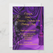 Fabulous 50 Paarse Gold Heels Birthday Party Kaart (Achterkant)