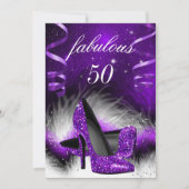 Fabulous 50 Paarse hiel-hiel-feest Kaart (Voorkant)