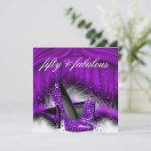 Fabulous 50 Paarse hoogvlakken 50e verjaardag Kaart (Staand voorkant)