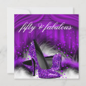 Fabulous 50 Paarse hoogvlakken 50e verjaardag Kaart (Voorkant)