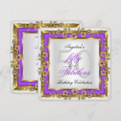 Fabulous 50 Paarse White Gold Party Kaart (Voorkant / Achterkant)