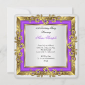 Fabulous 50 Paarse White Gold Party Kaart (Achterkant)