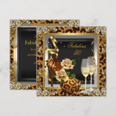 Fabulous 50-party Gold Leopard Black op hoge hoogt Kaart (Voorkant / Achterkant)
