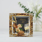 Fabulous 50-party Gold Leopard Black op hoge hoogt Kaart (Staand voorkant)