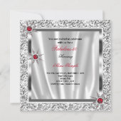 Fabulous 50 Party Red Silver Snowflakes Kaart (Achterkant)