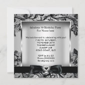 Fabulous 50 Party Silver Grey Damask Black Lace 2 Kaart (Achterkant)