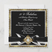 Fabulous 50 Photo Black White Gold Diamond 2 Kaart (Achterkant)