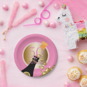 Fabulous 50 Pink Gold Champagne 50th Birthday Papieren Bordje (Feest)