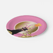 Fabulous 50 Pink Gold Champagne 50th Birthday Papieren Bordje (Gekanteld)